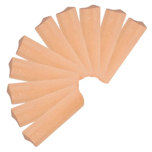 DONFAMDS 10個実用的な木製キャビネット取っ手 耐久性のある天然木製引き出しノブ 間隔ネジ付き 衣類収納家具やキッチンキャビネットに 簡単