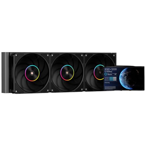 Itek Disipador de líquido Thermora 50B 360 mm con pantalla LCD de 5', ventiladores ARGB PWM, compatibilidad universal CPU y software de control