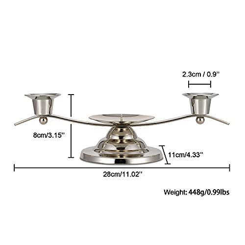 Achibang Metal Unity Candle Holders, 3 Arm Iron Scroll Candlestick Holders For Weddings, Shiny Silver, 11'' X 4.3'' X 3.1'' #TOP3