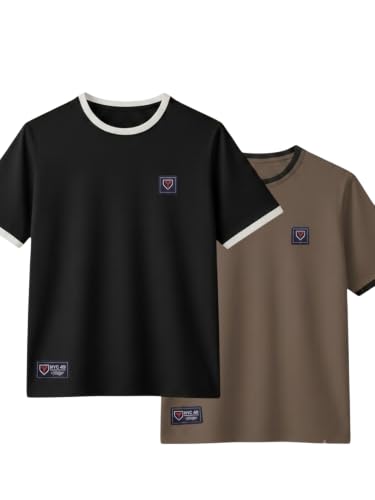 Image of YAZOLE Men's Round Neck Solid T Shirt | Regular Fit Lycra Blend Half Sleeve Tee | Casual Gym Running Walking Sports Office Travel | Stretch Fabric | Comfortable for Everyday use | (S to XXL)