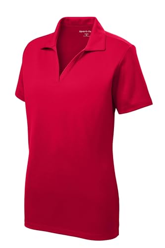SPORT-TEK Women's PosiCharge RacerMesh Polo | Ladies Short Sleeve Collared Shirt for Summer, Relaxed Fit Top for Work & Golf3