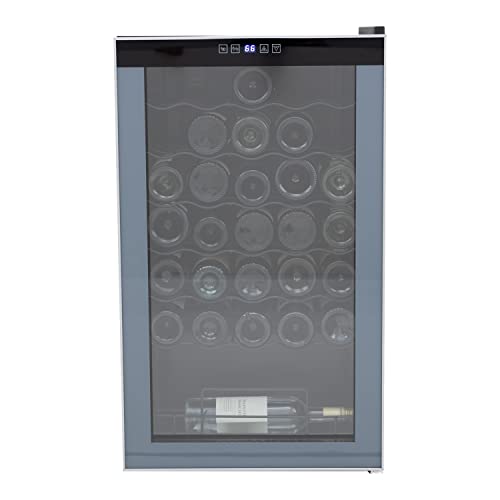 Avanti WC34N2P Wine Cooler Freestanding Single Zone with Temperature Control Holds Up to 34 Bottles, Stainless Steel Construction with Glass Door, Black on Fridge.com
