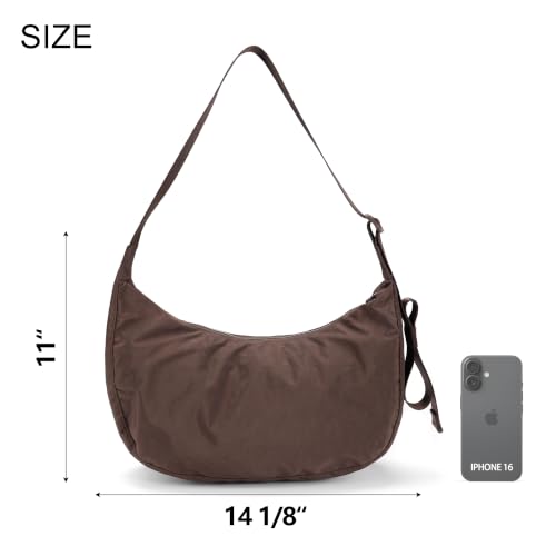 Image of Medium Nylon Crossbody Crescent Bag: Slouchy Style Shoulder Casual with Adjustable Strap