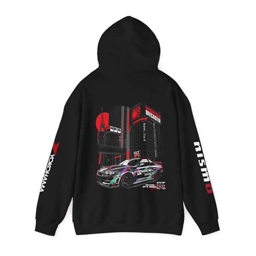 Skyline R34 HKS GTR Premium Hoodie - Skyline Pullover, Racing Apparel, Streetwear, Gift for Him, Automotive Clothing