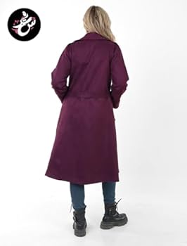 purple suede trench coat