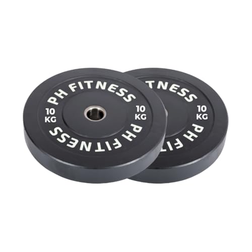 PH Fitness Bumper Plates Olympic Rubber Gewichtsscheiben Set -50mm...