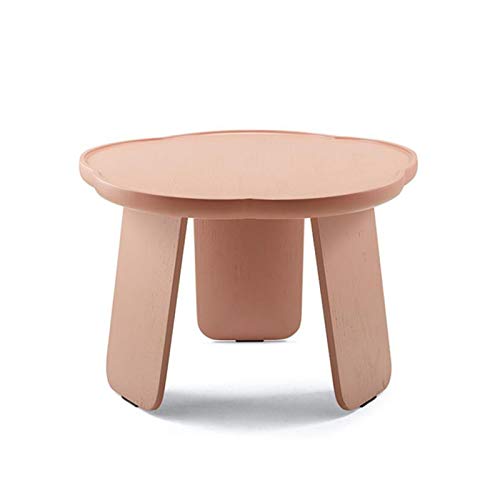 ShAzanz Mesa Auxiliar Mesa Auxiliar Decorativa Romántica, Forma De Pétalo, Mesa Auxiliar De Madera Maciza For Salón, Mesa De Gama Alta/Baja Montaje Sencillo(Tang Red Low Table)