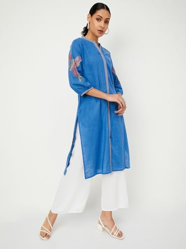 Image of Max Women's Cotton Blend Regular Fit Casual Kurta