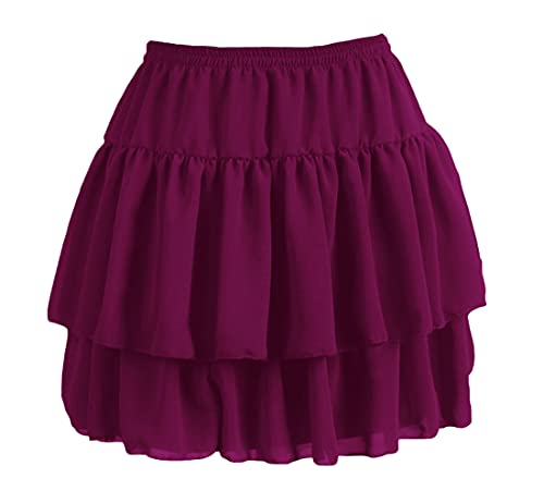Indian Trendy Women's Flared Short Skirt Basic Versatile Pleated Mini Skater Elastic