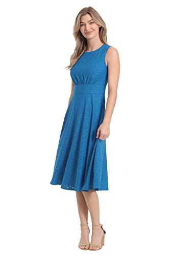 Image of London Times Women's Dresses Inset Waist Midi Dress Career Office Occasion Guest of