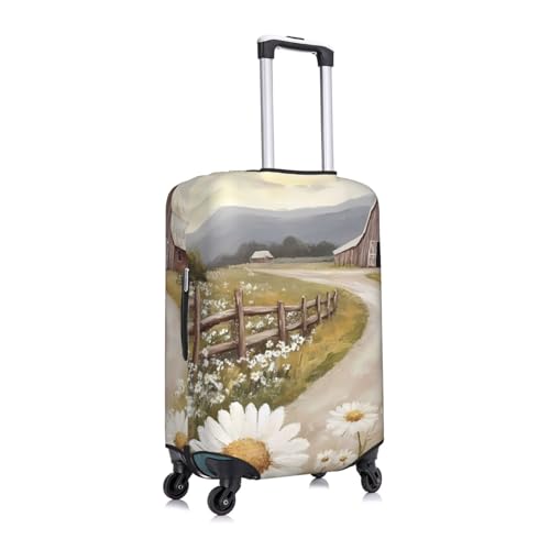 Farm Barn Windmill Elastic Travel Luggage Cover, Washable Spandex Suitcase Protector, Anti-Scratch Fits 18-32 Inch3