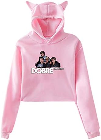 Womens Cat Ear Pullover Hoodie Dye Dobre Brothers Hooded Sweatshirt Hoodies for Women Girls Clothes Outdoor Sport Coat Tops