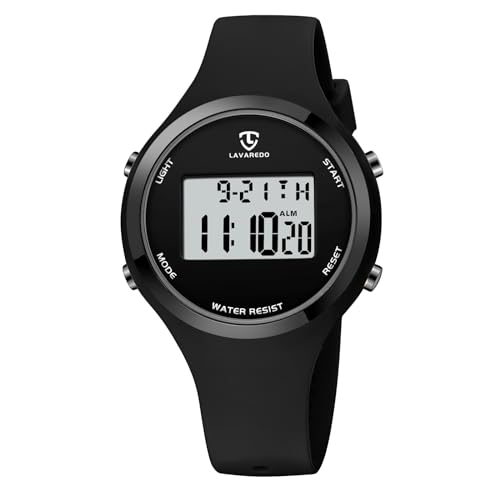 Montre numérique femme écran lisible la nuit NN Ben Nevis avec alarme sonore