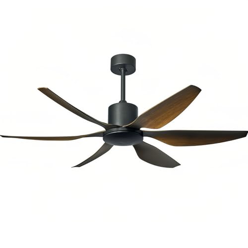 Ventilador De Techo CC De 140 Cm Sin Luces, 6 Aspas, Reversible, Silencioso, para Patio, Dormitorio, Sala De Estar Y Garaje.