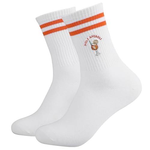 anyts Aperol Geschenk Holy Aperoli Lustige Socken 36-42 Aus Baumwolle Aperol Kostüm Damen Aperol Spritz Geschenk