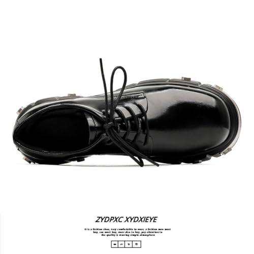 PU Leather Y2K Punk Style Platform Derby Shoes for Men Thick Sole Metal Accent Streetwear Sneakers for Club Party Fashion Statement Bold Personalized Design3
