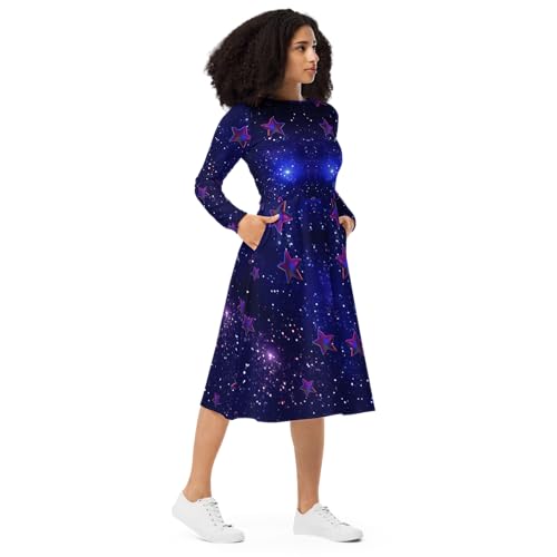 Robe midi à manches longues Trans/Femme Édition Spatiale pour un look unique