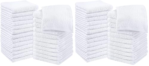 Utopia Towels - 24 Stück Seiftücher, 30x30 cm mit Aufhängeschlaufen, saugfähige Waschlappen zum Abwischen und Reinigen des Gesichts aus 100% Baumwolle (Weiß) (Packung mit 2)