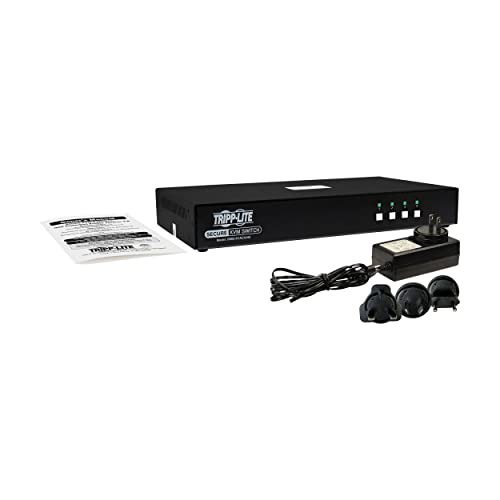 Image of Tripp Lite Secure KVM Switch, 4-Port DisplayPort to HDMI, US Government NIAP-Certified PP4.0 Security, Common Access Card (CAC) Port, 4K @ 60Hz Quality, TAA Compliant, 3-Year Warranty (B002-HD1AC4-N4)
