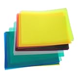 PRETYZOOM 50 Hojas Papel Celofán Coloreado Transparente y Flexible para Manualidades Infantiles Proyectos Artísticos Envoltorio de Dulces y Decoración con Efectos de Luz