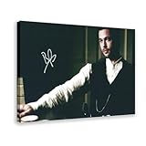 NWGACS Brad Pitt - 4 autographes sur toile - D�coration murale pour salon, chambre � coucher - Style cadre - 20 x 30 cm
