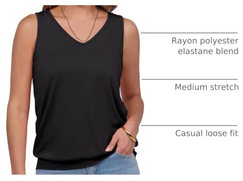Image of ANRABESS Women Tank Tops Summer V Neck Sleeveless Casual Loose Fit Cute Cami Basic T Shirts Solid Tees 2026 Trendy Outfits