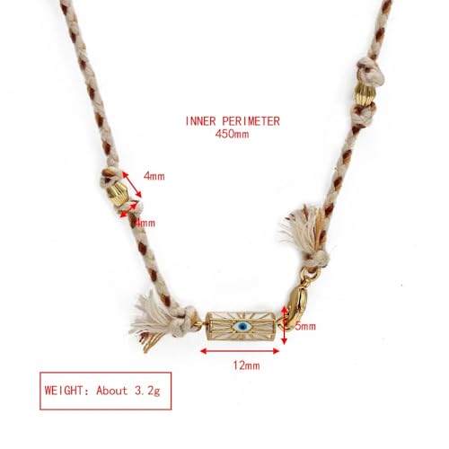 Collier tressé Evil Eye porte-bonheur avec pendentif Rainbow ajustable - 7