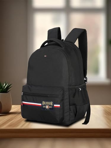 Tommy Hilfiger Matias Unisex Polyester 14 inch Laptop Backpack Black - Image 2