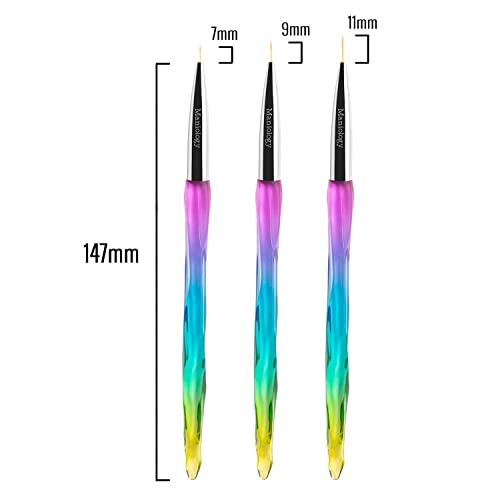 Set de 3 Pinceles Detalladores para Arte en Uñas miniatura 3