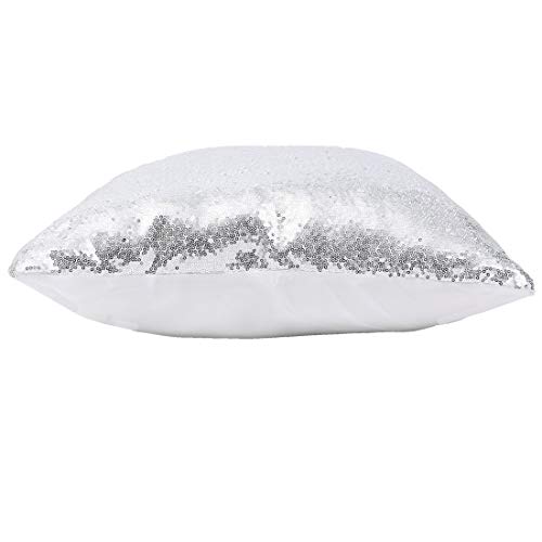 Poise3Ehome J-SPC2-SILV-18X18 18X18Inches Sequin Throw Pillow Covers Silver Decorative Pillow Cases thumb #2