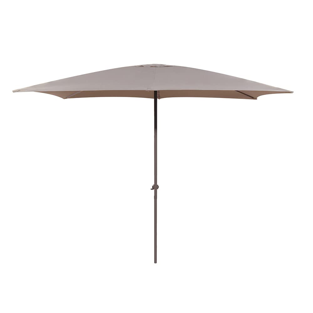 LOLAhome Parasol de jardín apertura manivela Tessa rectangular topo de aluminio de 200x300 cm
