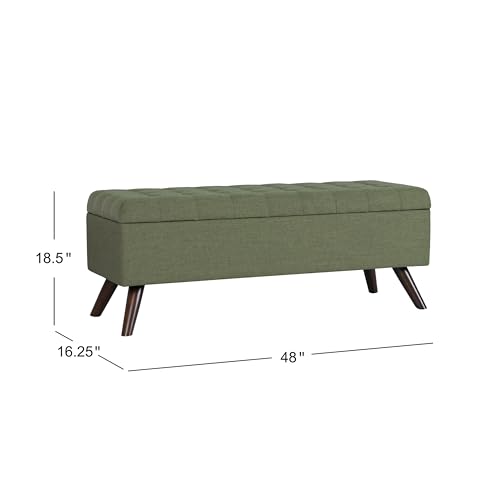 HomePop Modern Storage Bench, Green Large