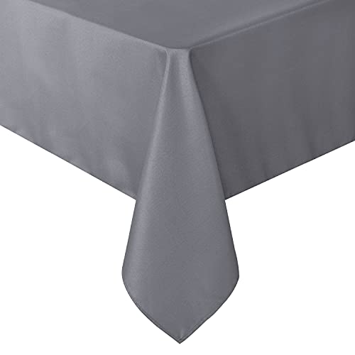 Image of sancua Square Tablecloth - 60 x 60 Inch - Water Resistant Spill Proof Washable Polyester Table Cloth, Decorative Fabric Table Cover for Dining Tables, Buffet Parties and Camping, Light Grey
