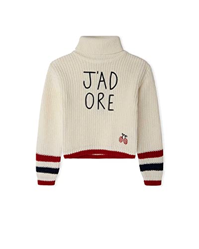 | Girls Turtleneck Knitted Sweater Pullover | Tricot 'Adore Le Milk-Shake | White