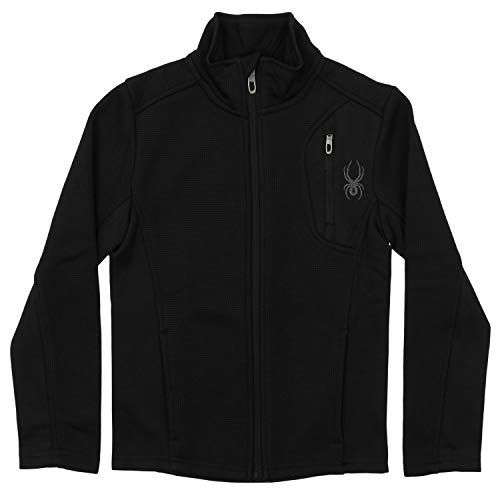 Spyder Boy's Youth Raider Full Zip Sweater, Black, Small