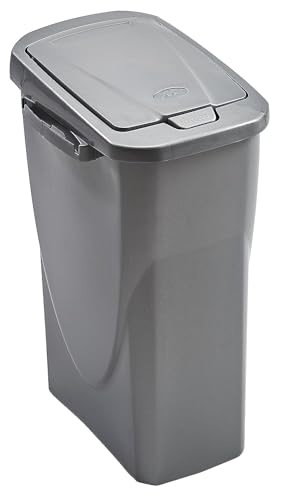 eacommerce - Pattumiera per raccolta differenziata Componibile in Plastica | Sistema di Aggancio Facilitato | Ideale per Casa e Giardino | Antracite 25 Litri