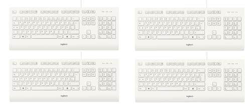 Logitech K280e Tastatur (Kabelgebunden, QWERTZ, Deutsche Layout) (weiß, 4er Pack)