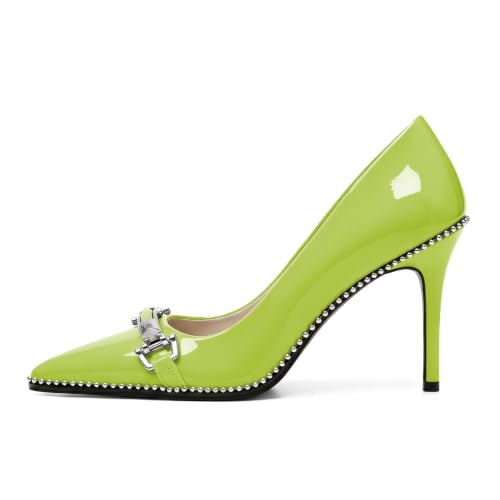 Image of Women's High Heel Pumps Stiletto Heel Pumps for Women Pointed Toe Heels Elegant Classic 3.5 Inch Beaded Pumps