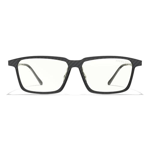 Image of ANYLUV Blue Light Glasses Men, Stylish Square Carbon Fiber Eyewear, Anti Eyestrain, Lightweight Mens Computer Gaming Glasses