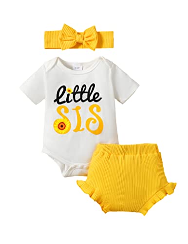 Image of SUNNY PIGGY Baby Girl Clothes Infant Girl Outfit Newborn Girl Romper Summer Baby Girls’Clothing Short Set
