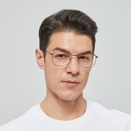 Image of JF2404 Clear Lens Eyewear Metal Frames Squre Rectangular Glasses for Men Prescription