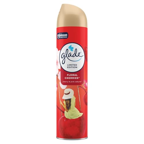 Glade Air Freshener Aerosol Room Spray and Odour Eliminator for Home Frosted Floral Cherries 300ml