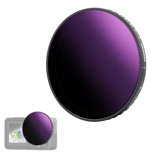 NEEWER Filtre ND Variable Compatible avec DJI Osmo Action 5 Pro & Action 4, ND64-256 (6-8 Stops) Filtre à Densité Neutre en Verre Optique HD Multi-Coated à Visser Accessoires pour Caméra d'action