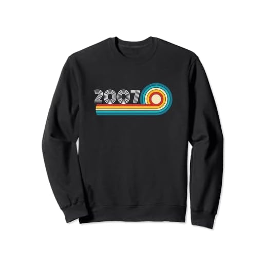 Vintage 2007 número de año de nacimiento retro divertido cumpleaños 2007 Sudadera