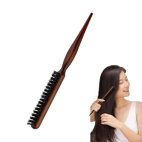 Cepillo de cerdas de jabalí, Cepillo Para el Cabello de Jabalí, Peine de Salón para Moño, cepillo pelo rizado adecuado para cabello largo, grueso, rizado, ondulado, seco o dañado, Reduciendo la Rotura