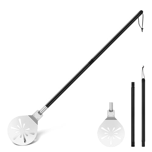 Herogo Pizzaschaufel 7 Zoll Edelstahl perforiert Pizzaschieber Metallzubehör Werkzeug mit abnehmbarem Griff glatte Oberfläche & Backofen sicher 7 inch