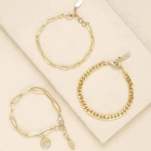Ettika Gold Bracelets. Bracelet Set for Women. The Power of Three 18k Gold Plated Bracelet Set of 3. Jewelry, Birthday Gifts For Women3