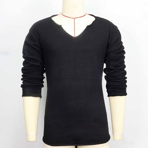 Men's Sweater Casual Loose Solid Color V-Neck Knitted Long-Sleeved Pullover Fashionable Old Retro Breathable top3