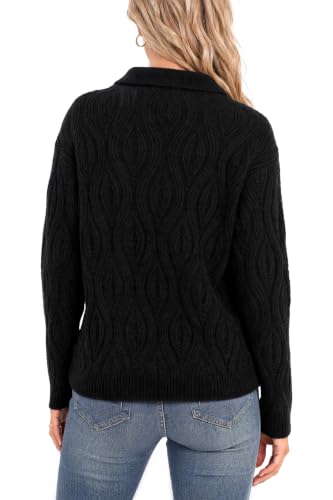 Softmuted Womens Fall Winter Oversized Sweaters V Neck Cable Knit - image 2