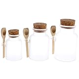 OKUMEYR 100g Salztopf Mit Deckel Und Löffel Leere Plastikflasche Mit Korken Gewürzbehälter Für Salz Und Pfeffer Flasche Für Kosmetikherstellung